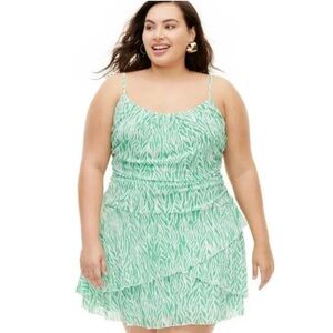 Diane Von Furstenberg x Target Green Mini Dress Strappy Mesh Sea Twig